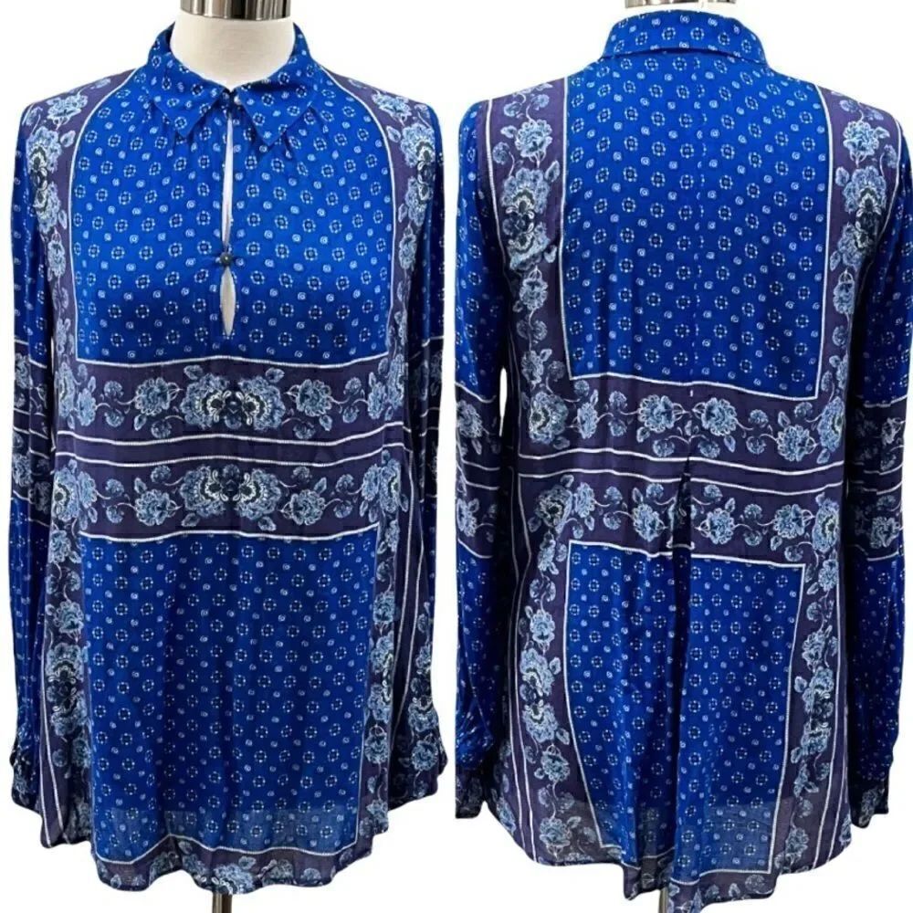 Free People Changing Time Printed Tunic Top in the Size Small
